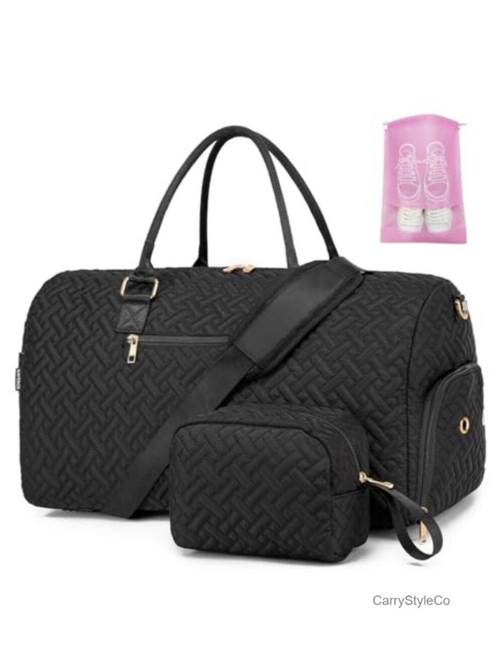 Waterproof Travel Duffle Bag with Shoe Compartment, Weekender Overnight Gym